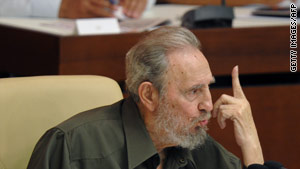 Fidel Castro addresses a special session of the Cuban Parliament on August 7, 2010.