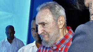 Former leader Fidel Castro visited Cuba's National Aquarium in Havana on Monday.