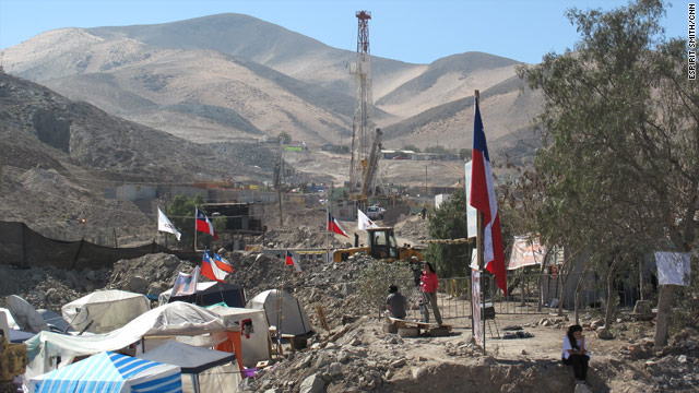 Camps have been set up in the Chilean desert, where three different rescue shafts are under way.