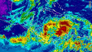 The National Hurricane Center says Tomas could dump 5 to 10 inches of rain over much of Haiti.