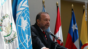 Francisco DallAnese discusses the work of International Commission Against Impunity In Guatemala.  Photo courtesy of CNN. 