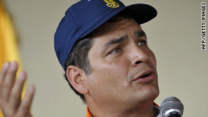 Ecuador said President Rafael Correa recognized "the Palestine State as free and independent within its borders."