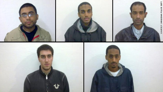 The five men -- two Pakistani-Americans, two Yemeni-Americans and an Egyptian-American -- were arrested in December.