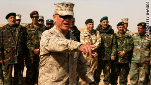 U.S. Marine Brig. Gen. Larry Nicholson meets with NATO and Afghan army officers on Thursday.