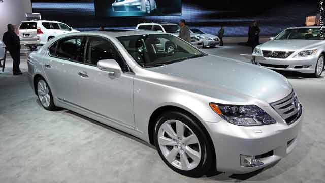 The Lexus LS 600H hybrid is previewed at the 2010 North American International Auto Show on January 12 in Detroit, Michigan.