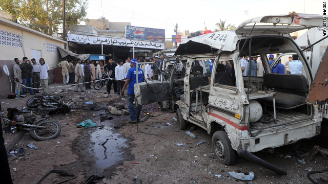 The second bomb was detonated outside the emergency room of Jinnah Hospital, Karachi, on February 5, 2010.