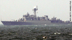 The South Korean navy corvette Cheonan, similar to this ship,  sunk after an explosion, Yonhap News Agency reports.