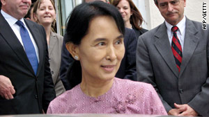 No vote: Aung San Suu Kyi in Yangon in November