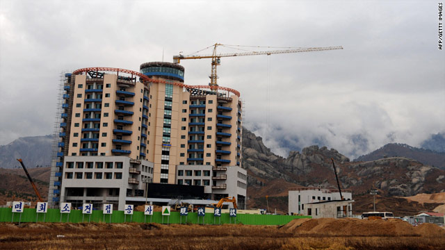 A file photo taken in November, 2007 of the Kumgang Reunion Centre under construction at North Korea's Mount Kumgang resort.