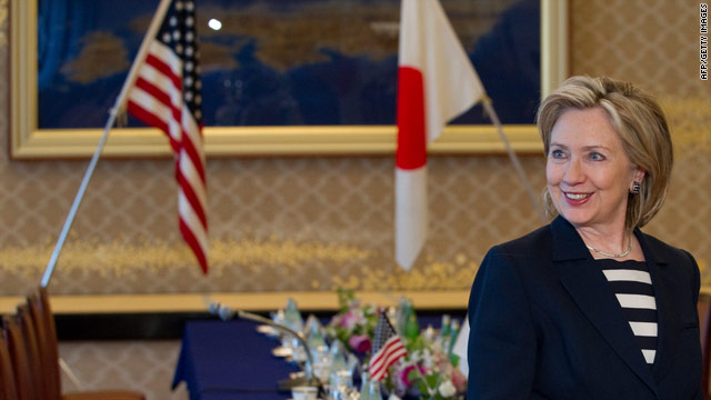 U.S. Secretary of State Hillary Clinton arrives for meetings with Japanese counterparts in Tokyo on Friday.