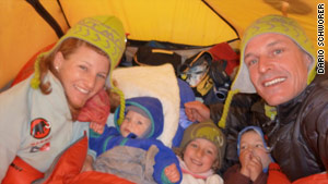 Swiss family Schworer make a tent their home while on their global adventure.