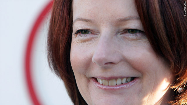 Australia Prime Minister Julia Gillard campaigns on Tuesday ahead of Saturday's election.