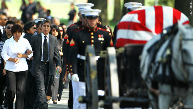 Rites are held Tuesday at Arlington National Cemetery for Marine Sgt. Ronald A. Rodriguez, who died August 23 in Afghanistan.