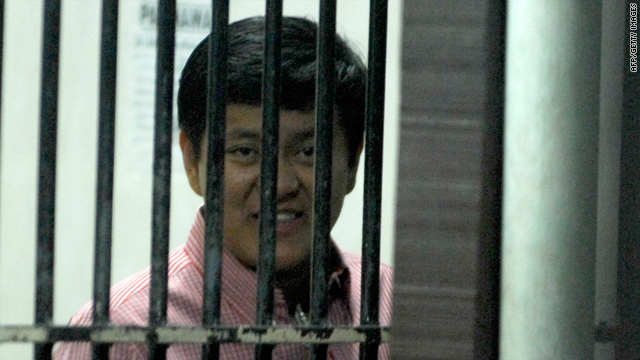 Datu Unsay Mayor Andal Ampatuan Jr. is pictured inside his cell in Manila before being escorted to the Philippine National Police Headquarters in Quezon City for his arraignment on January 5.