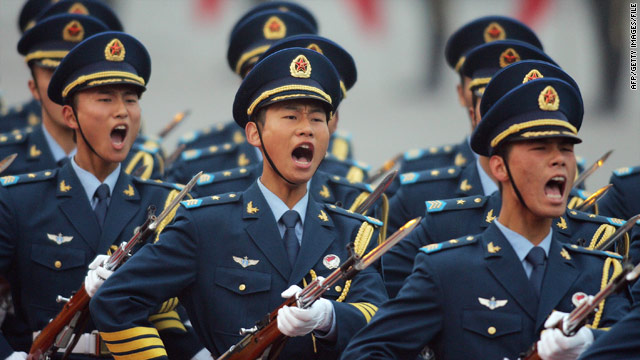 Chinese naval personnel engage in a ceremony in 2007.