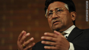 Pervez Musharraf speaks at Kensington Town Hall in central London on September 29, 2010.