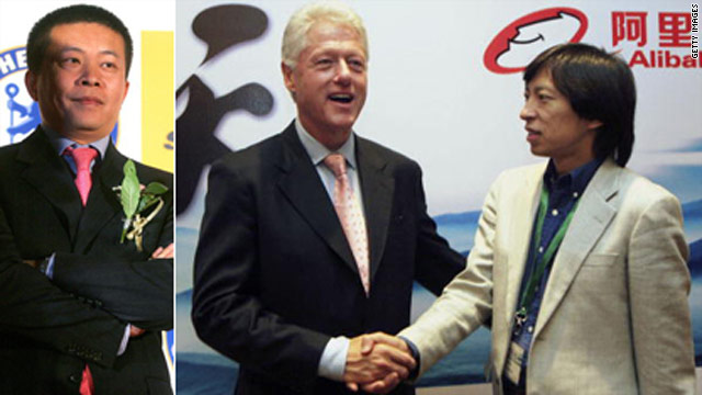 Chinese internet portal Sina.com CEO Charles Chao, left; former U.S. President Bill Clinton meets Charles Zhang, far right, founder and CEO of Sohu.com during the Fifth China Internet Summit on September 10, 2005 in Hangzhou, China.