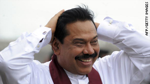 Sri Lanka President Mahinda Rajapaksa.
