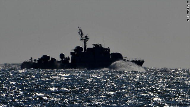 A South Korean navy vessel patrols near Yeonpyeong Island on November 29, 2010.