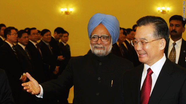 Indian Prime Minister Manmohan Singh, at a 2008 state visit to Beijing with his Chinese counterpart Wen Jiabao.