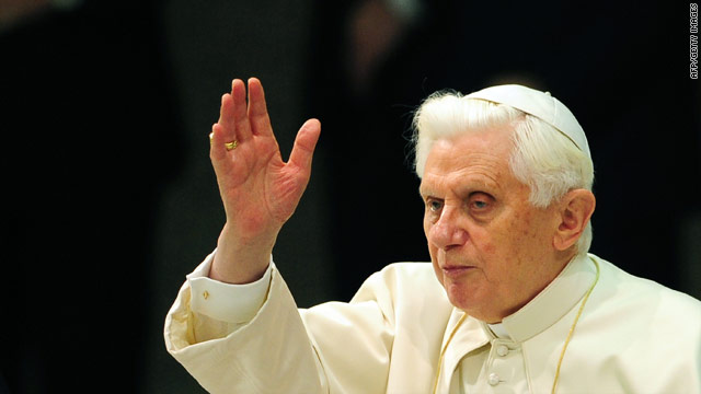 Pope Benedict XVI at his weekly general audience Wednesday.