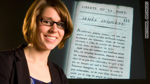 Student Julia Gaffield found the pamphlet while researching Haiti's early independence.