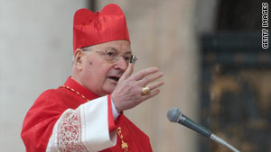 Cardinal Angelo Sodano speaks at the Vatican Easter Mass in St. Peter's Square on Sunday.