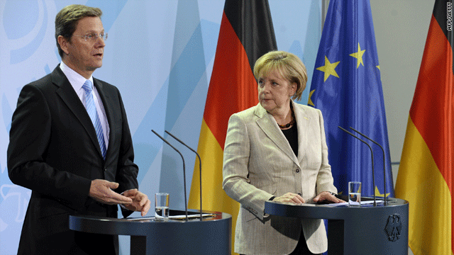 Election setback: Chancellor Angela Merkel and vice-chancellor and Foreign Minister Guido Westerwelle Monday in Berlin.