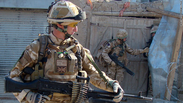 British troops patrol in the Sangin district of Afghanistan in December.