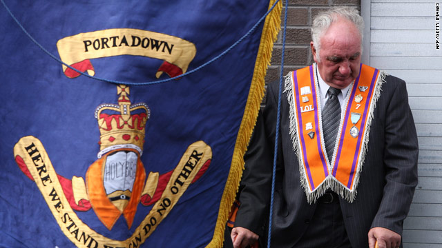 An Orangemen prepares to march in Portadown on July 4, 2010, to mark the anniversary of the Battle of the Somme.