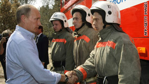 Russian PM Putin has allocated $33M to two regions affected by fires.