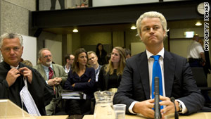 Wilders, pictured in court on Monday, leads the third-largest party in the Dutch parliament.