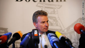 UEFA representative Peter Limacher attended Tuesday's press conference in Bochum.