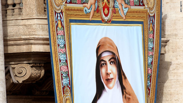 Pope Benedict XVI sanctified the 19th-century nun Mother Mary MacKillop as St. Mary of the Cross MacKillop.