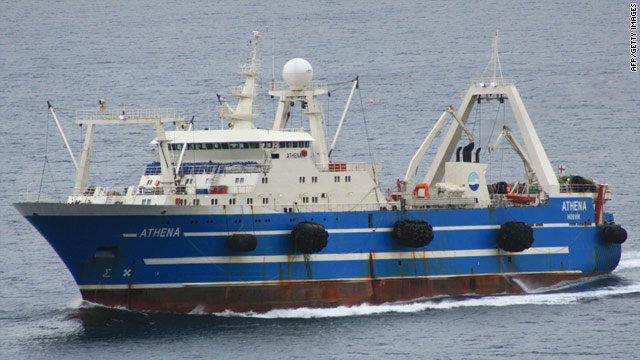 Undated handout photo shows the Faroe Islands' registered fishing vessel 'Athena.'
