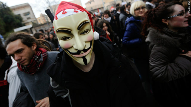 Students protest in Rome on Wednesday against planned university reforms by Prime Minister Silvio Berlusconi's government.