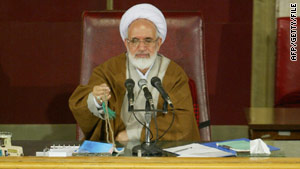 In this file image from April 2004 Mehdi Karrubi is pictured during his tenure as speaker of the Iranian parliament.