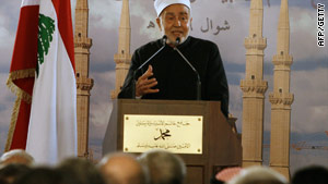 Sheikh Mohammed Sayed Tantawi at the opening of a mosque in Beirut