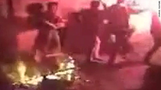 Video posted on YouTube shows young men dancing around a bonfire in the street in the lead up to the Iranian New Year.