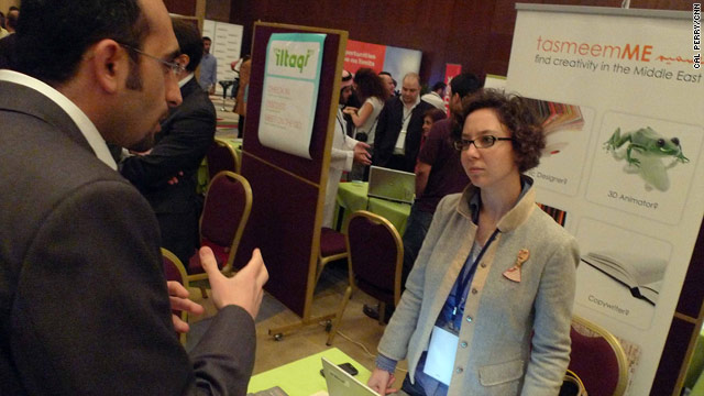 Noor El Fadl (right) was inspired at the ArabNet conference and she "could not have asked for more exposure."