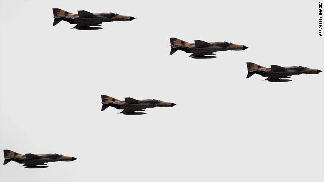 F-4 Phantom fighter jets fly during the Army Day parade in the Iranian capital Tehran on April 18.