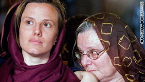Nora Shourd, right, visits her daughter, Sarah Shourd, earlier this year. Iran says it will release Shourd.