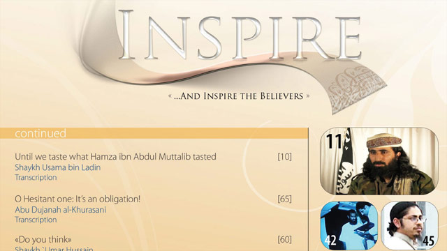 The second issue of "Inspire" magazine includes an article on using pickup trucks to "mow down the enemies of Allah."