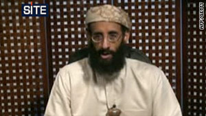 Militant cleric Anwar al-Awlaki, pictured in a video released by the SITE Intelligence Group on October 23.