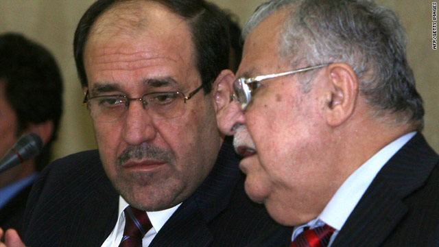 Iraqi Prime Minister Nuri al-Maliki, left, and President Jalal Talabani held talks in Irbil on Monday.