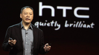 HTC CEO Peter Chou speaks at the Consumer Electronics Show in Las Vegas.