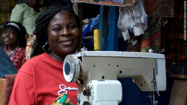 A Ghanaian women who has taken advantage of a microfinance loan.