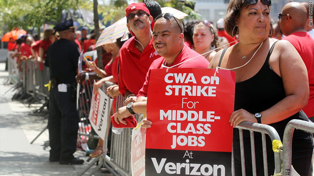 Union leaders say Verizon is demanding rollbacks of wages, benefits and union rules while posting billions in profits.