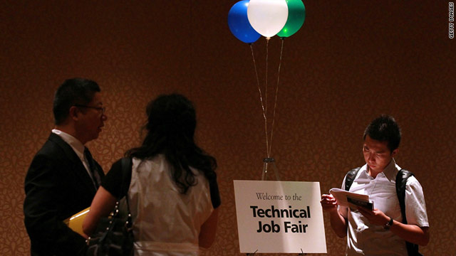 Job seekers attend the HIREvent job fair at the Doubletree Hotel on August 10, 2011 in San Jose, California.
