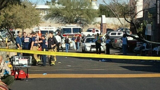 Rep. Gabrielle Giffords was holding a constituent meeting at the grocery store when she and others were shot.